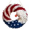 Independence Patriotic Eagle Wooden Plaque Red White Blue Bird Indoor Outdoor Front Door Wall Hanging Garland Pendant 4th of July Festival Decoration