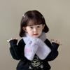 Fashion Solid Color Bowknot Scarf Korean Style Warm Kids Plush Scarf Windproof Casual Anti-Cold Neckerchief Girls