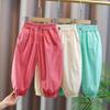 Girls' Pants Summer Thin Cotton Sports Pants Girls' Pants Baby Mosquito Proof Pants Summer Lantern Pants
