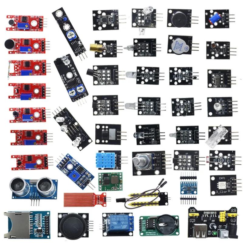 Для Arduino стартовый комплект модулей датчиков 45 в 1 лучше, чем комплект датчиков 37 в 1, комплект датчиков 37 в 1 UNO R3 MEGA2560