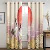 Japanese Beautiful Crane Sun Wave Mountain Cloud High Shading Drape Bedroom Space Space Living Room Hotel Window Opening Curtain 2 Panels Blackout