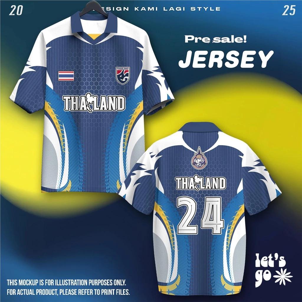 ТАИЛАНД Футбол Футбол Поло Винтажная Футболка Национальный Флаг Логотип Слона Значок Унисекс Мужчины Женщины ДЖЕРСИ Принт Быстросохнущая С Коротким Рукавом Форма