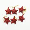 6PCS Gold Glitter Star Ornaments Christmas Tree Hanging Pendant 2024 Christmas Decorations for Home Navidad New Year Party DIY Gift