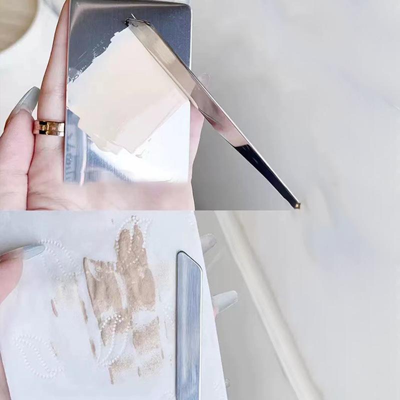 Makeup Foundation Brush Mixing Palette Stainless Steel Foundation Lipstick Eye Shadow Mixer Palette With Spatula Makeup Tools