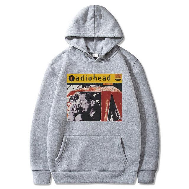 Radiohead English Rock Band 1985 Vintage Hoodie Unisex Music Album Print Sweatshirts Men's Long Sleeve Cotton Pullovers