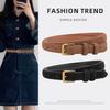 Korean Version of Retro Suede Matte Leather Women's Belt Versatile Ins Style Alloy Jeans Decorative Women's Slender Belt
