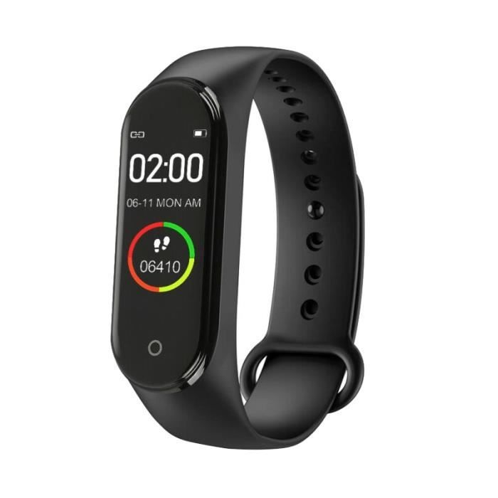Le noir Montre Connectee M4 Pour Hommes et Femmes, Bracelet de Sport, Moniteur de Fréquence Cardiaque et de p