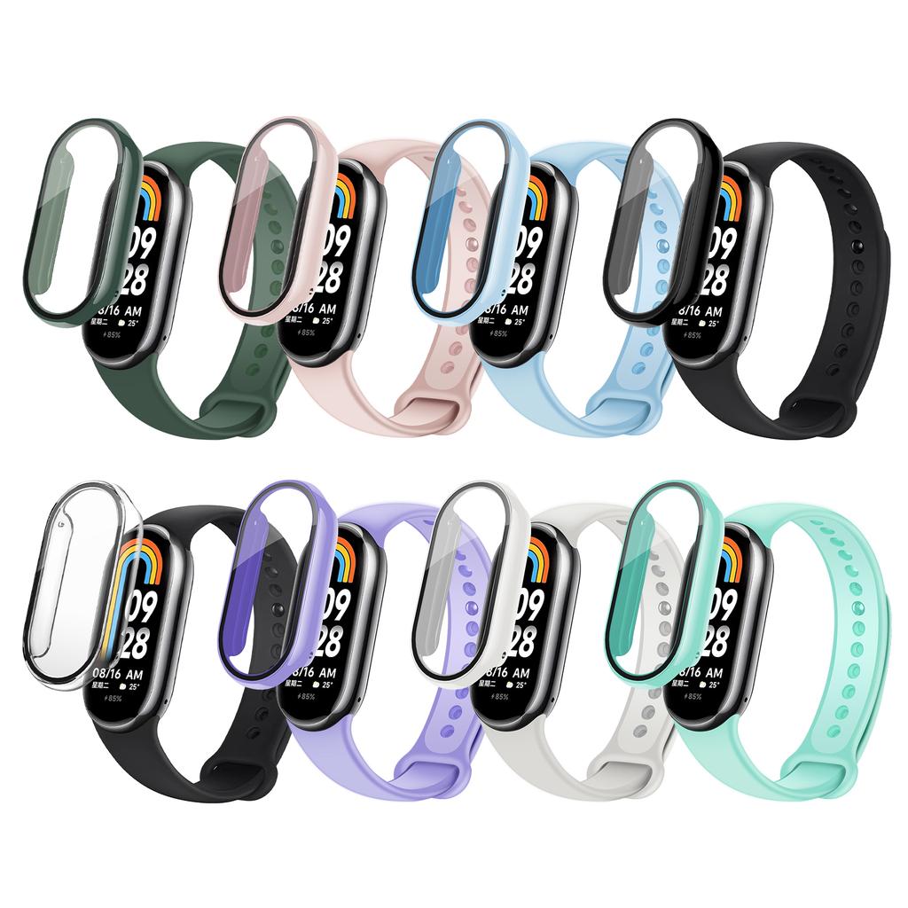 Чехол+стекло Для Xiaomi Mi Band 8 7 6 Аксессуары Чехол+Пленка Защитный чехол Full Coverage Miband 7 6 5 4 3 защитное стекло для экрана