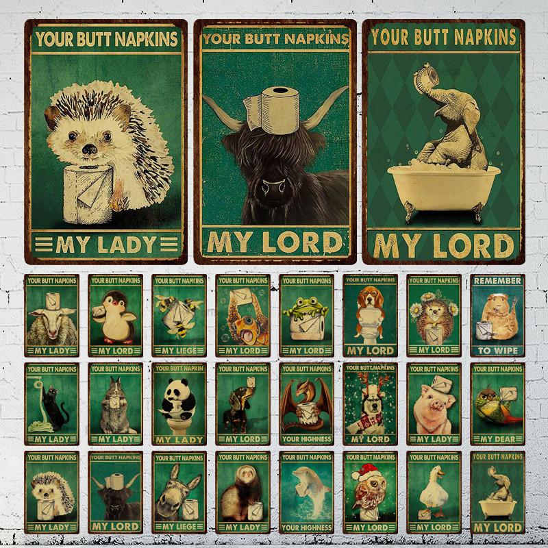 MY LORD LADY животные портретные знаки Винтаж Олово Металл Общественный Ретро Настенный Декор Сад Парк Дикая Пещера Металлический Плакат