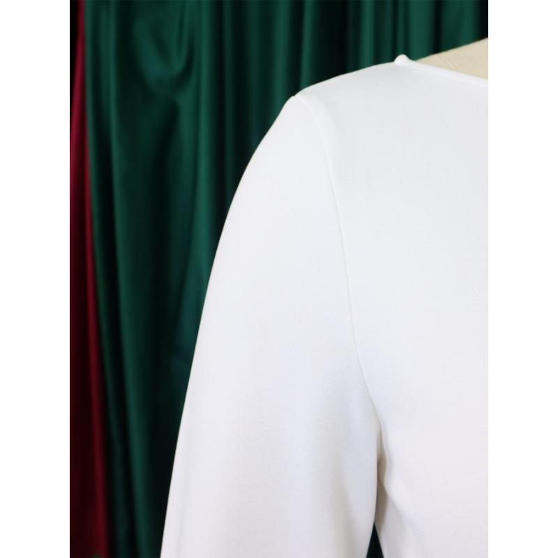 Женское платье больших размеров, модное однотонное платье с запахом и расклешенными рукавами, OL платья