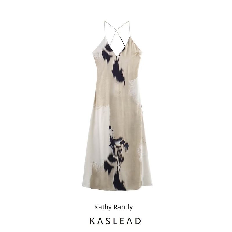 Kaslead New Arrival Women's Clothing Fashion Style Fashion Minimalist Intimates Style Print Dress 8303024