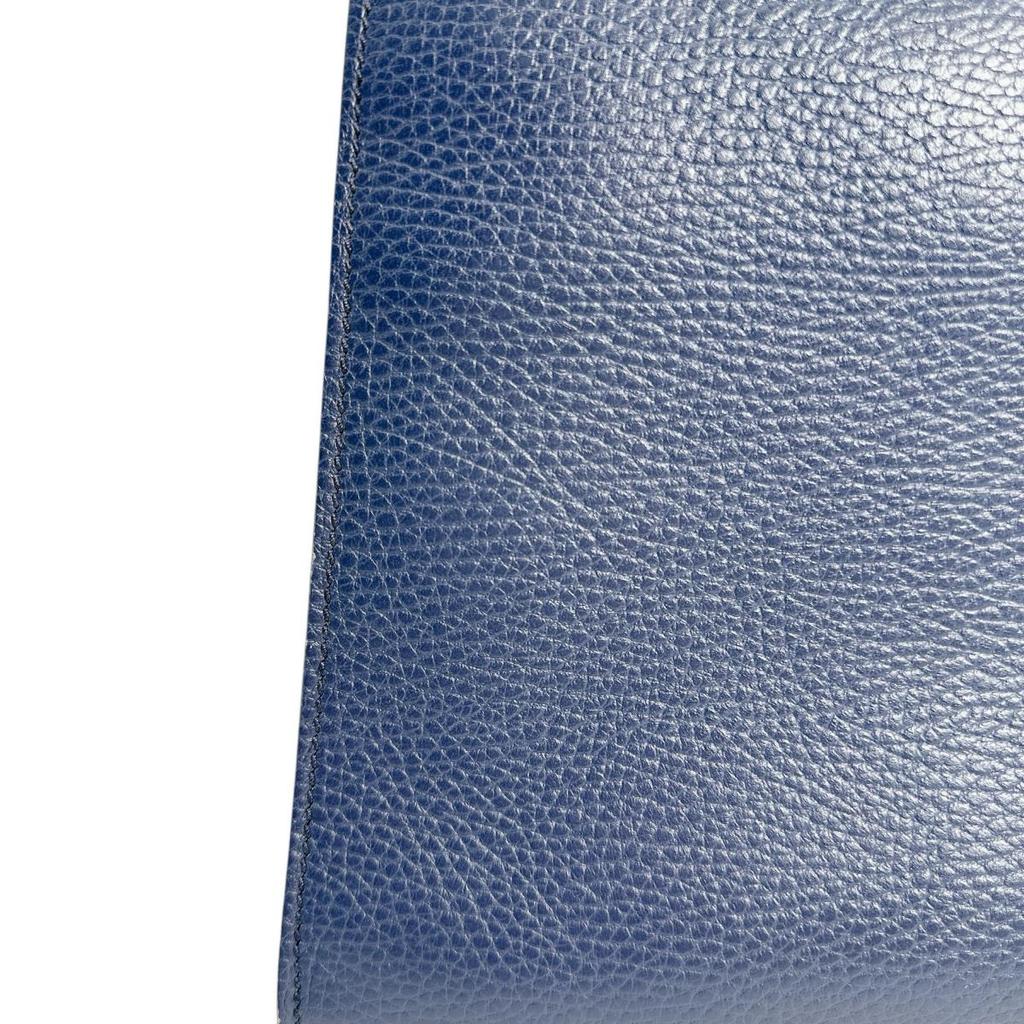 GUCCI leather 2way Handbag leather blue Women 470271 Used