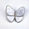 1PCS Butterfly Brooch Elegant Design Sense Rose White Stone Jewelry