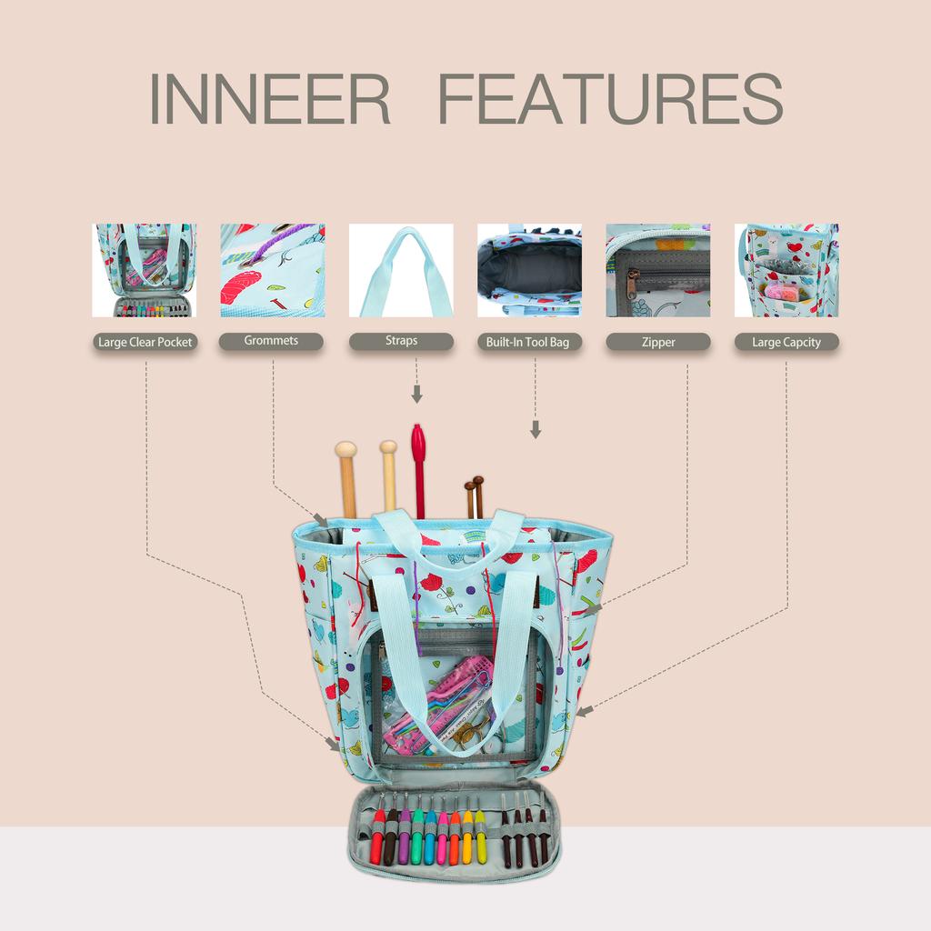 Сумка для вязания KOKNIT, сумка для хранения пряжи, спиц, крючков и швейных принадлежностей, сумка для швейного набора своими руками для мамы