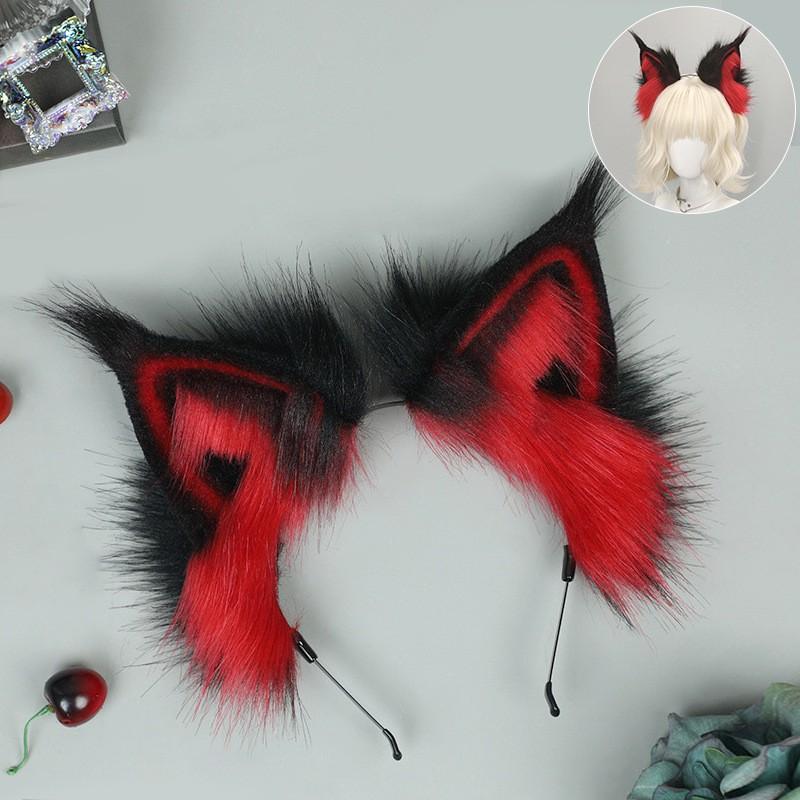Fluffy Animal Ear Headband Cosplay Anime Convention - Fox Wolf Lynx Ears In Soft Plush Adjustable One Size