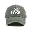 1pc Retro Washed "Diet Choke" Printed Baseball Cap for Women,Classic Casual Stylish Retro Adjustable Driver Cap for Party Tralve