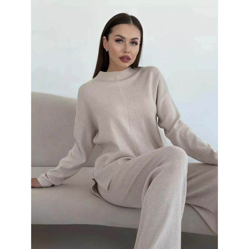 New Autumn and Winter Russian Loose Sweater Trousers Set Knited Sweater and Pants Set