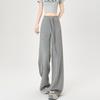 Spring and Summer High Waist Drape and Thin Drawstring Straight Sweatpants Sweatpants