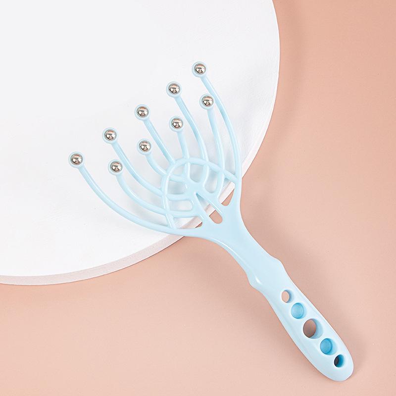 9 когтей головной массажер обтекаемый шариковый массажер для расслабления тела скальпа роликовый для роста волос ручное средство для снятия стресса с волос