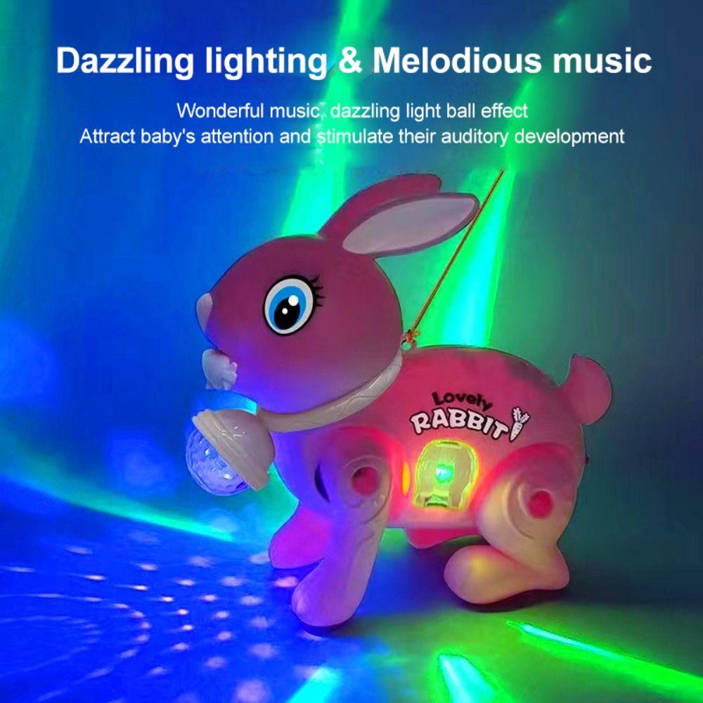 Traction Rope Electronic Walking Rabbit Toy Little Rabbit Cute Toy for Kid