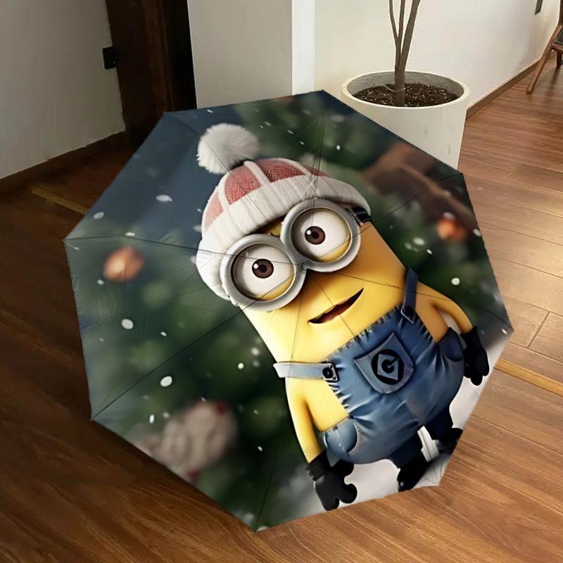1PC Minion Christmas Automatic Folding Umbrella | Vibrant Motif & Compact Design for Everyoneyy250930016