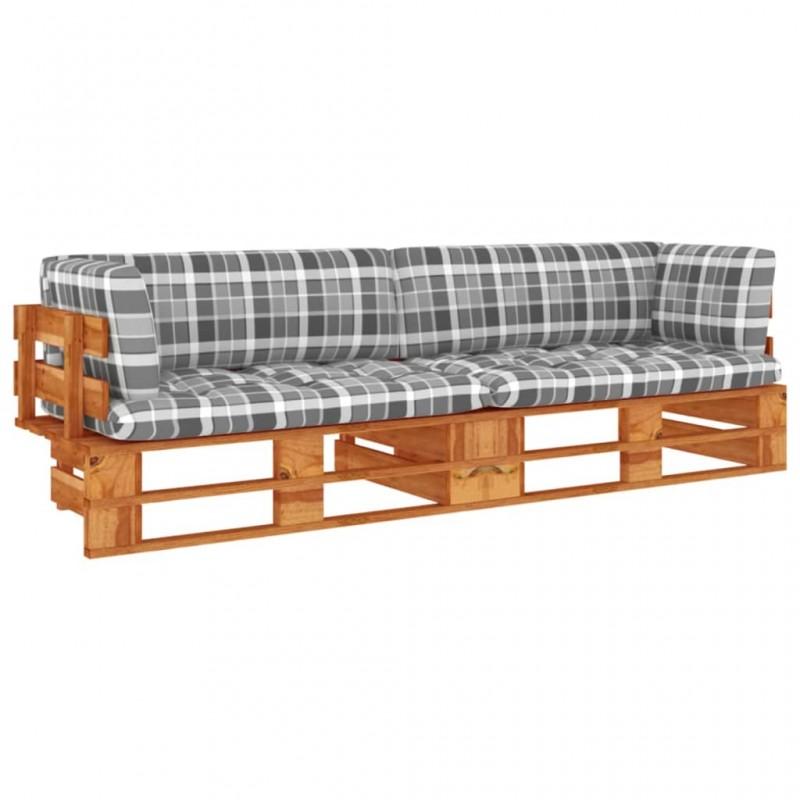 Day and Night - Day and Night 2-seater Pallet Sofa with Brown Impregnated Pine Wood Cushions