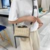 Женская сумка с соломенным плетеным регулируемым ремешком и ручкой, большая вместимость, контрастного цвета, дорожная сумка через плечо, женская сумка на плечо