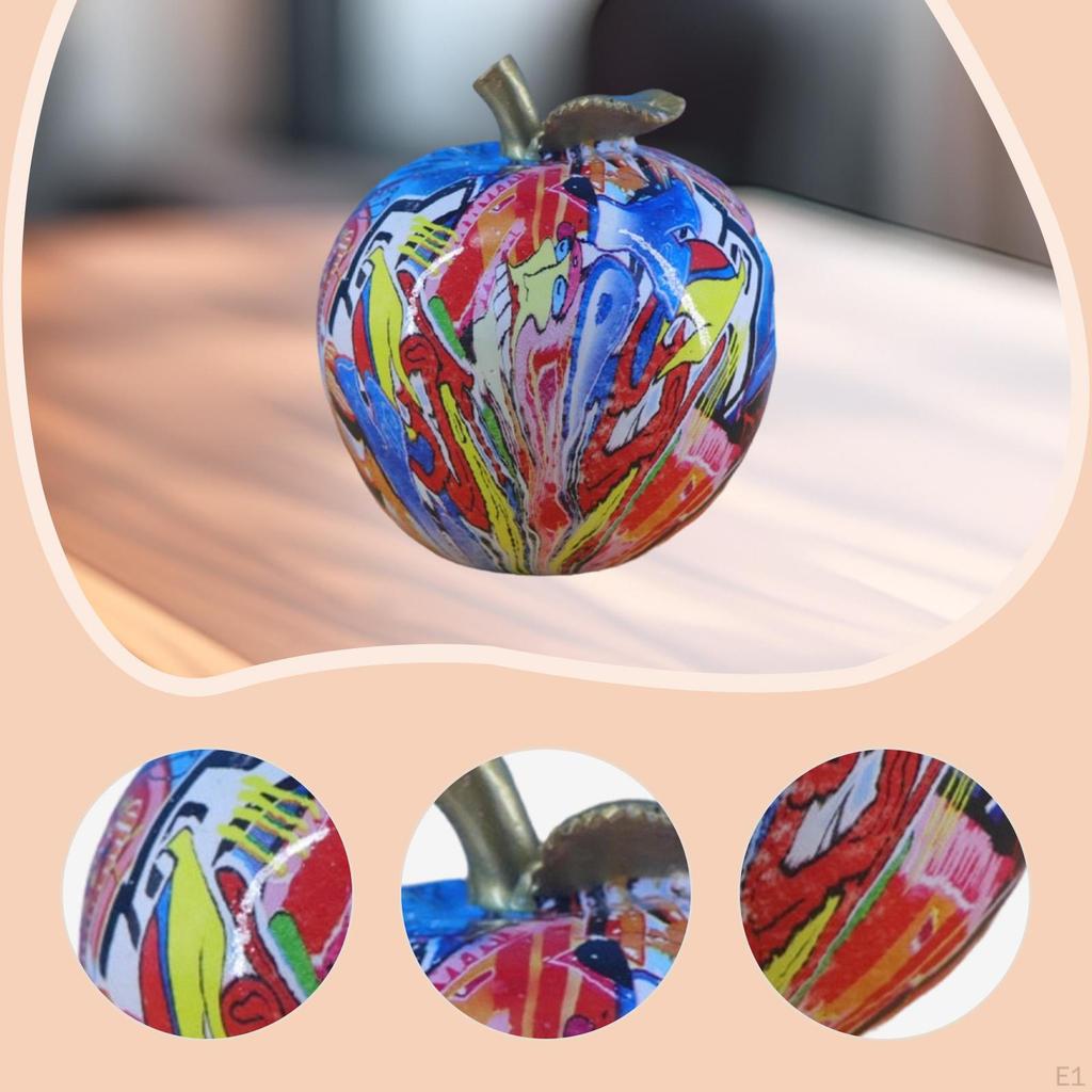 Apple Figurine, Artistic Fruit Sculpture, Modern Decorative Ornament Made of Resin, Creative,