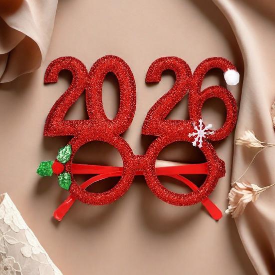 2026 New Year Eve Glasses Christmas Party Photo Props for Adults Kids