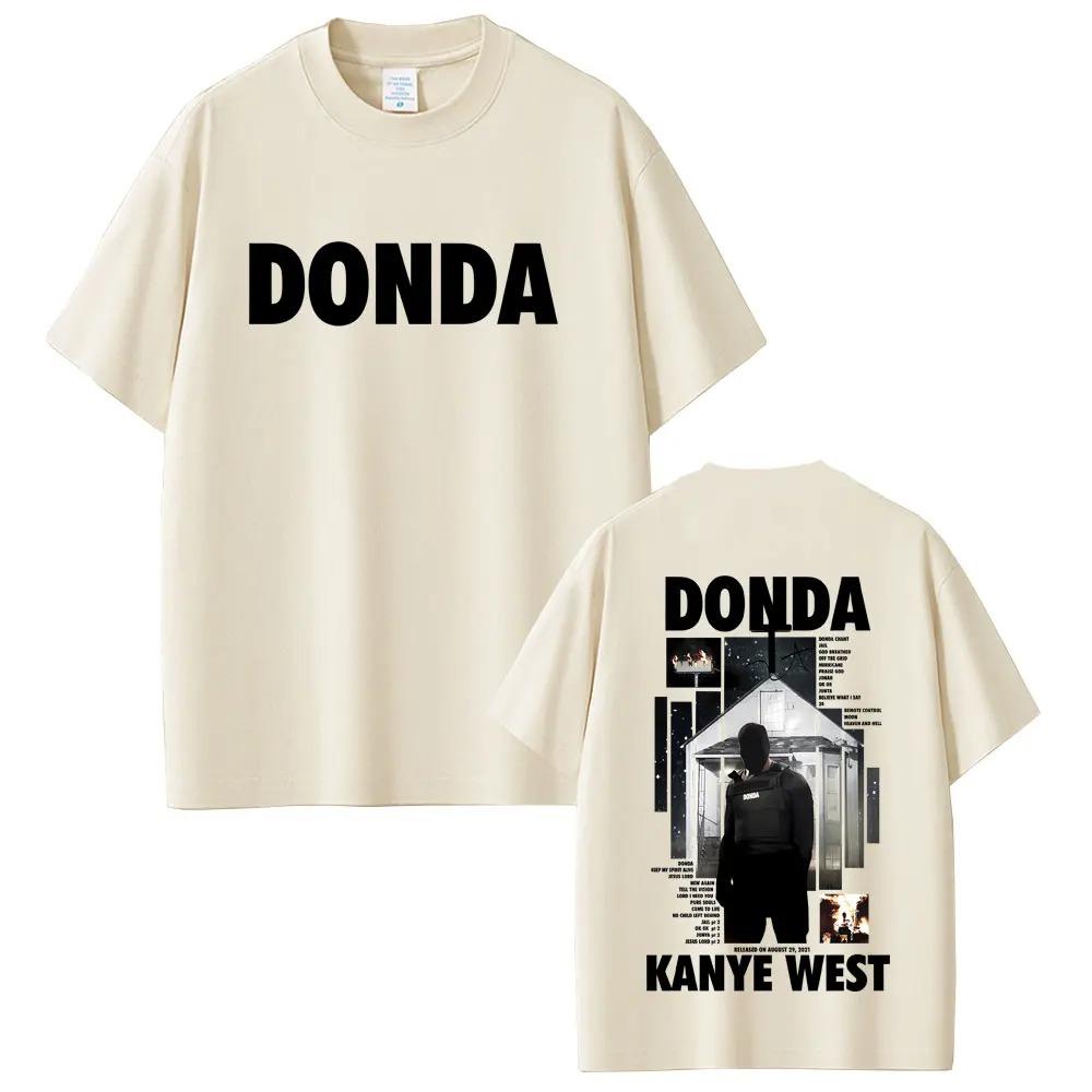 Канье Уэст Donda Двусторонняя футболка с принтом Унисекс Хип-Хоп Мода Поп-музыка Футболка Унисекс Ретро Хлопковый Топ Женские и Унисекс Футболки