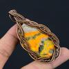 Bumblebee Jasper Gemstone Copper Wire Wrap Handmade Pendant Jewelry Gift For Love