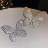 Rinhoo Shining Full Rhinestone Butterfly Brooch For Women Elegant Crystal Insect Collar Lapel Pins Animal Corsage Party Jewelry