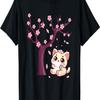Милая кошка Любитель кошек Владелец кошки Цветы вишни Футболка(1)