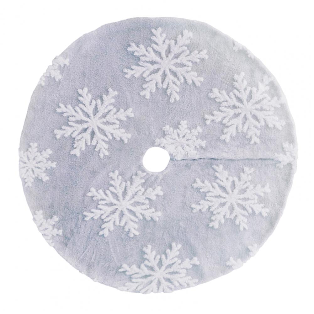 Юбка для рождественской елки, очень мягкая, износостойкая, простая установка, снежинка, круглый коврик для украшения рождественской елки, меховой ковер
