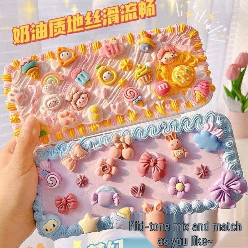 Набор для пенала из кремового клея ручной работы – Креативный и милый набор студенческой канцелярии