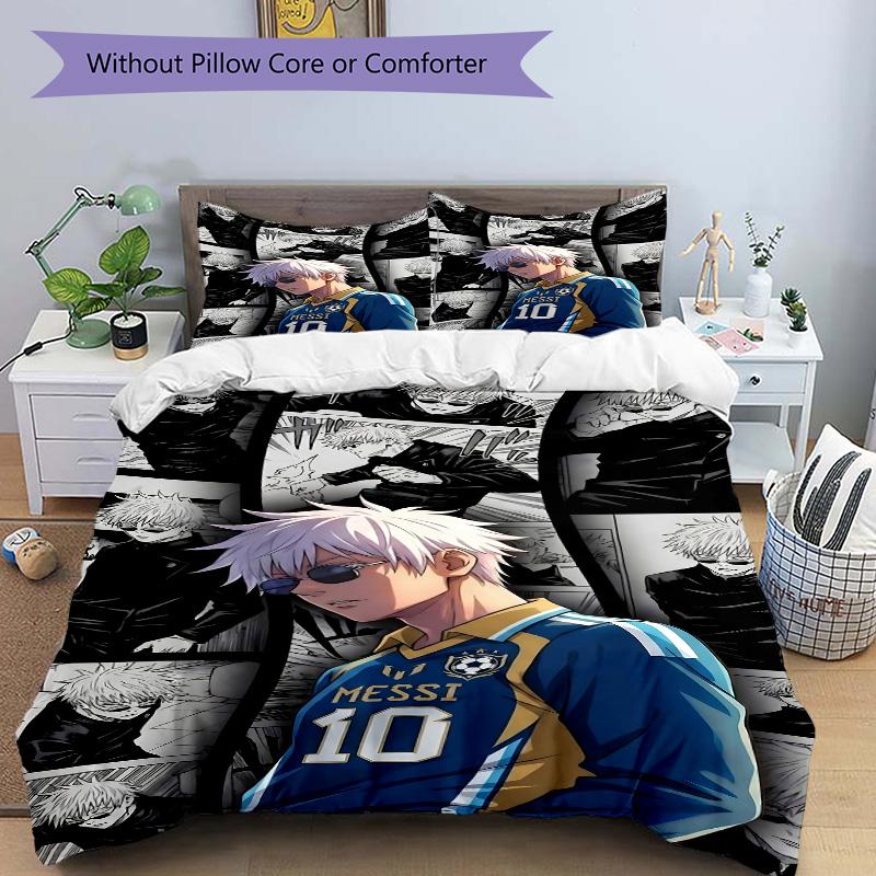 3pcs Genos Soccer Jersey Bedding Set, Includes One Quilt Cover and Two Pillowcases, Bedroom and Guest Room Decoration. T72311109