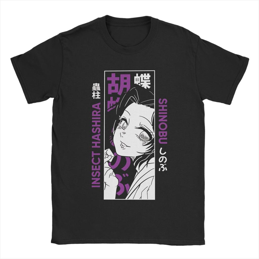 Demon Slayer Shinobu  Japanese Anime  T Shirt Men Women Cotton Casual T-Shirt Round Neck  Tee Shirt Short Sleeve Clothes Classic