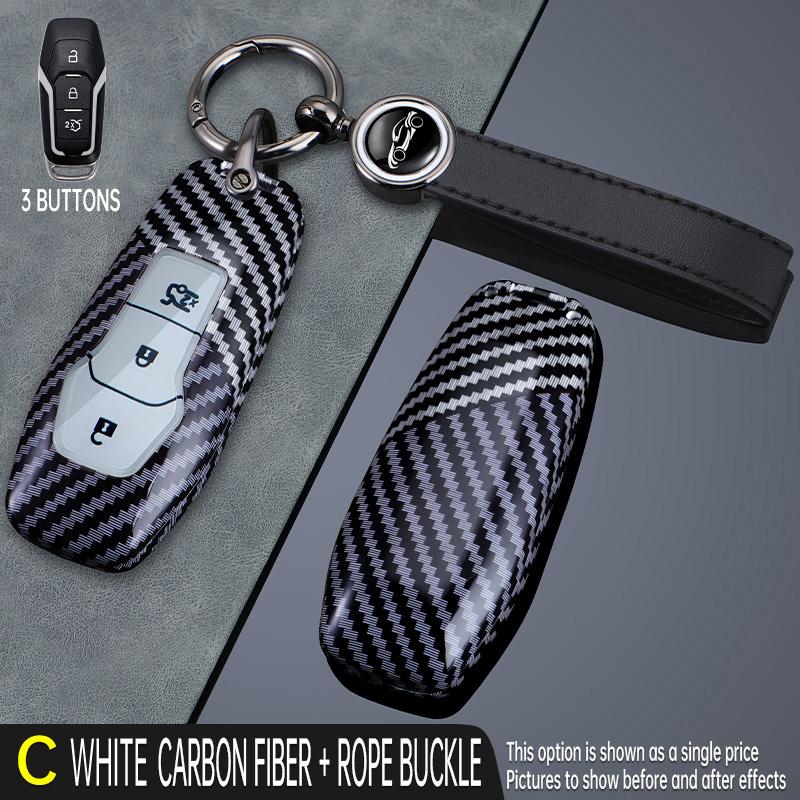Для Ford Focus 3 4 ST Mondeo 5 MK5 Mustang F-150 Explorer Edge Fiesta Kuga MK3 4 ABS Чехол-крышка для корпуса автомобильного ключа из углеродного волокна Chai