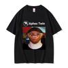 Певец Aphex Twin Лицо Забавные Принты Мем Футболка Мужская Мода Винтажная Оверсайз Уличная Одежда Унисекс Повседневная Мягкая 100% Хлопок Футболки