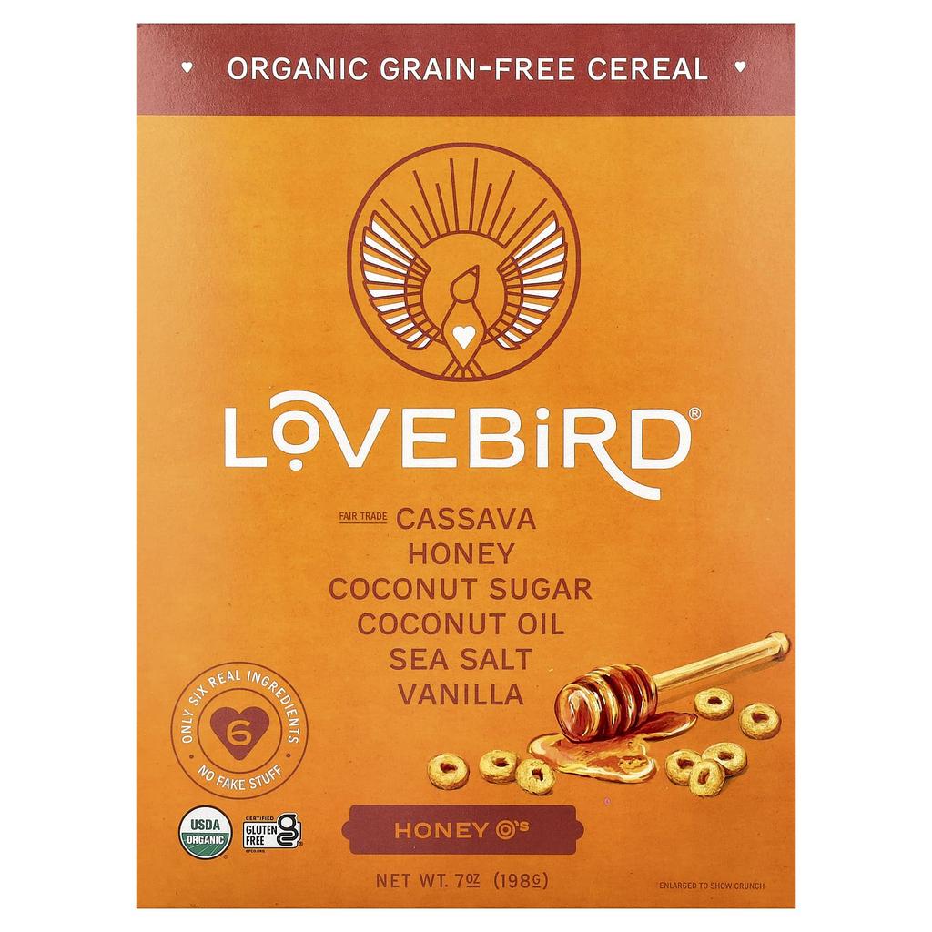 Lovebird, Grain-Free Cereal, Honey O's, 198g (7oz)