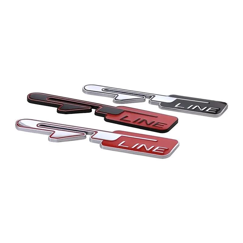 AANA1 3D Metal GT Line Letter Car Rear Trunk Emblem Badge Sticker Styling Accessories For Kia Sportage Picanto RIO Stonic K5 Proceed
