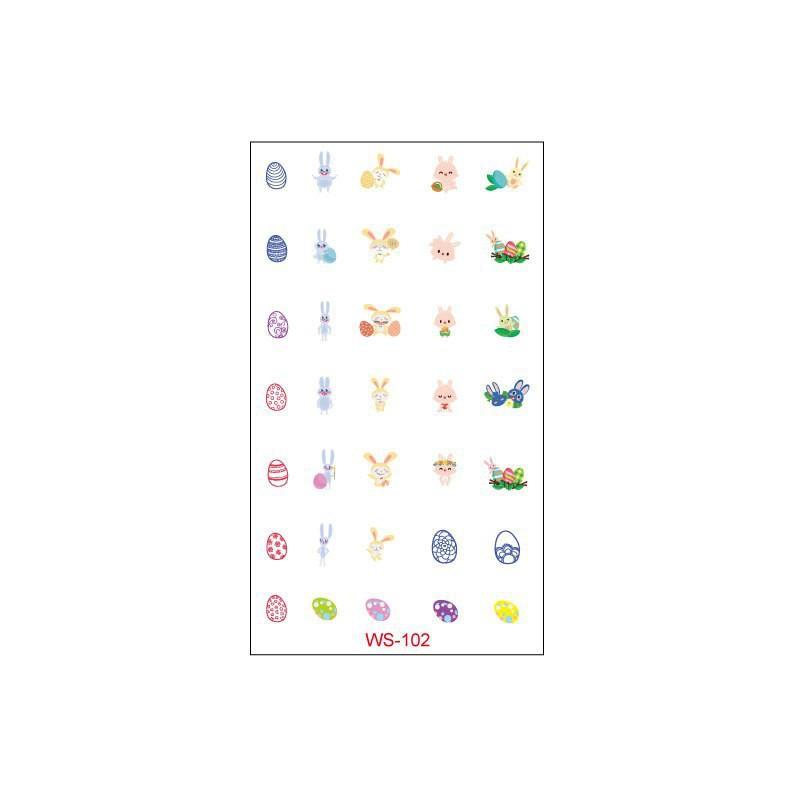 New Children's Easter Tattoo Stickers Cartoon Rabbit Egg DIY Decoration Waterproof Holiday Gift