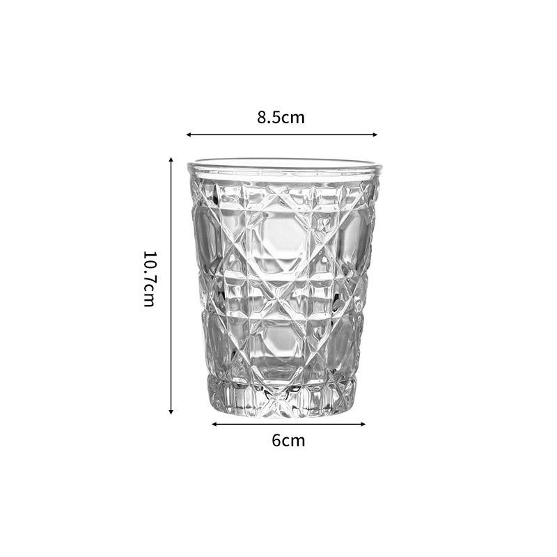 2 шт. 310 мл Винтажные бокалы для западного вина с ромбовидным узором, стаканы для холодных напитков, воды, кофе, бытовые кружки для виски, пива, бренди, ликера