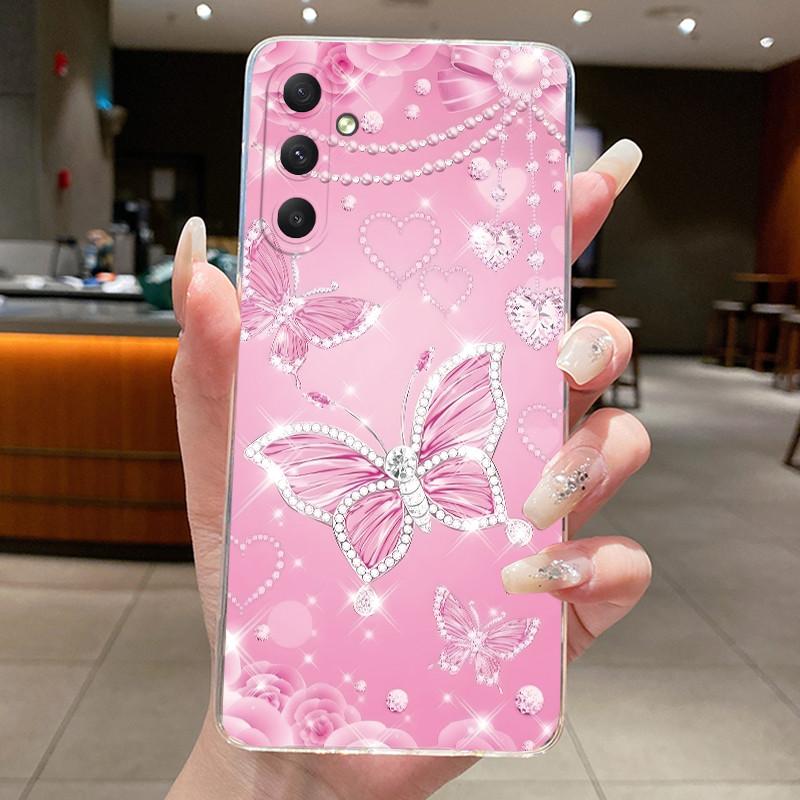 For Samsung A35 5G Case Aesthetic Flower Clear Soft Silicone Back Cover For Samsung Galaxy A35 A55 Phone Case SM-A356B SM-A556B