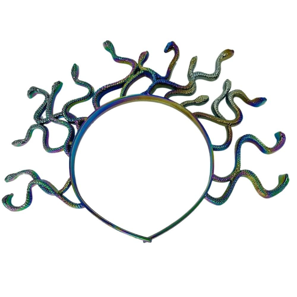 New Colored Halloween Headband Greek Mythology Stage Performances Snake Hair Hoop Scary Headwear Cosplay Prop Party Supplies