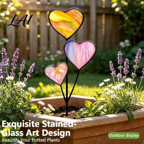 Backyard Plant Decor Colorful Planter Insert Stake Double-Sided Flower Pot Metal Inserts Insect Animal Stake for Pots Bed Decoration Outdoor