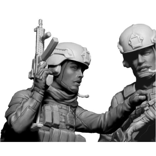 Master Box 1/24 Modern Warfare Series 1 Corporal Jessica & Sergeant James Route Change? Plastic Model MB24068