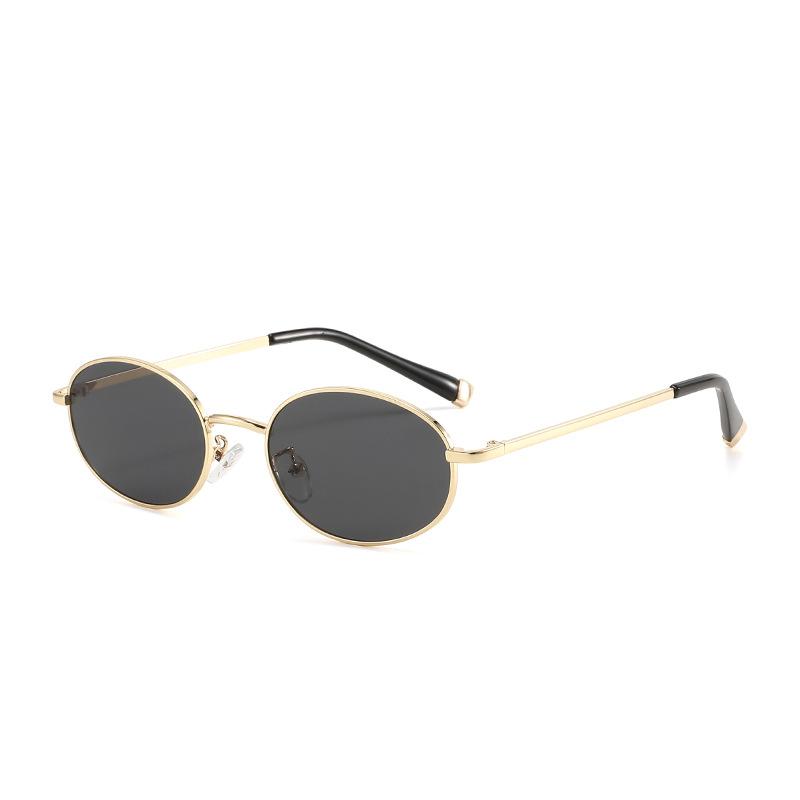 French oval sunglasses women's high-end wear street sunglasses men's old money style retro UV-proof sunglasses