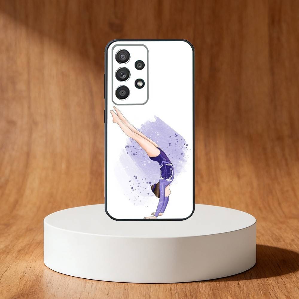 Чехол для телефона GYM Girl Gymnastic для Samsung S25,S24,S21,S22,S23,S30,Ultra,S20,Plus,Fe,Note,10,9,5G Черный
