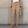Женские повседневные брюки однотонные с эластичным поясом и завязками на шнурке, брюки с карманами